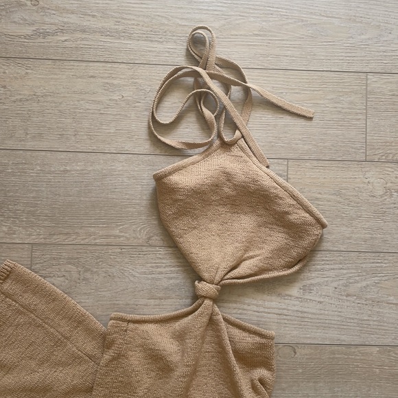 ❌SOLD❌Cult Gaia Cameron Knit Cutout Dress Tan Camel XS - Picture 6 of 16